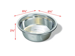 Van Ness stainless steel dog bowl with polished interior; rust-resistant and dishwasher safe.