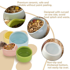 VanEnjoy ceramic hamster food bowl green stable base prevents tipping