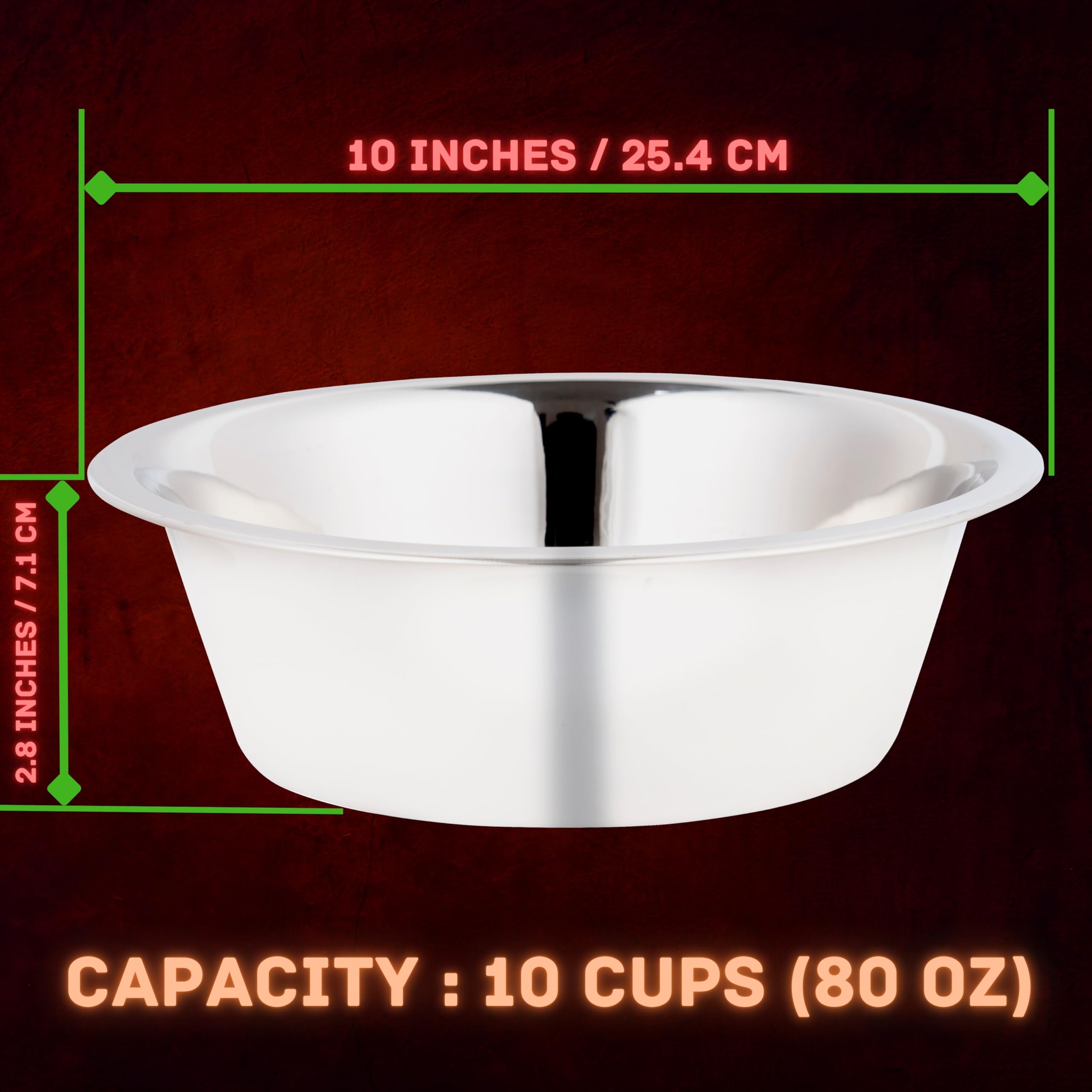 Vanacara stainless steel dog bowl 2-pack, height 2.8in, stable base and spill-resistance for water or food