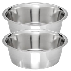 Vanacara stainless steel dog bowl 2-pack, outer diameter 10in, durable rust-free design for meals