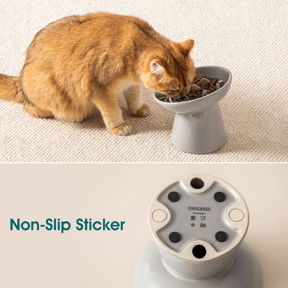 Vancasso ceramic slow feeder bowl suitable for dry and wet cat foods