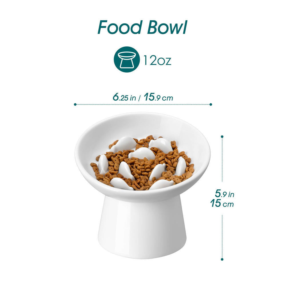 Vancasso ceramic slow-feeder elevated design promotes comfortable posture during feedings