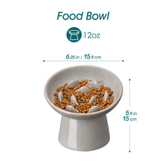 Vancasso ceramic slow feeder cat bowl elevated design improves posture