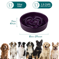 Vancasso ceramic slow feeder dish is easy to clean and stain resistant.