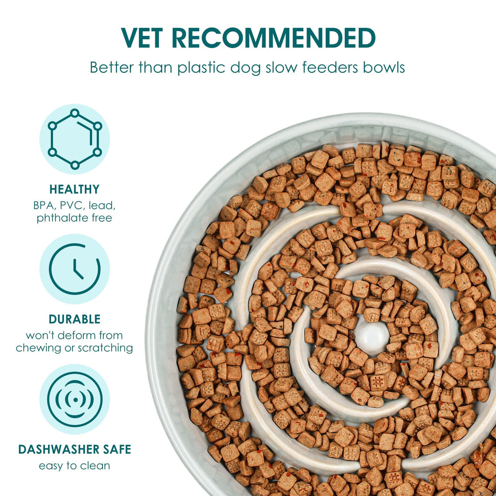 Vancasso slow feeder with ridges is scratch-resistant and easy to clean.