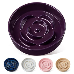 Vancasso dark purple slow feeder bowl supports portion control for balanced meals.