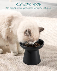 Vancasso 6.2-inch wide shallow bowl reduces whisker fatigue.