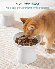 Vancasso elevated cat bowls anti-slip base—stable during mealtime to prevent spills.