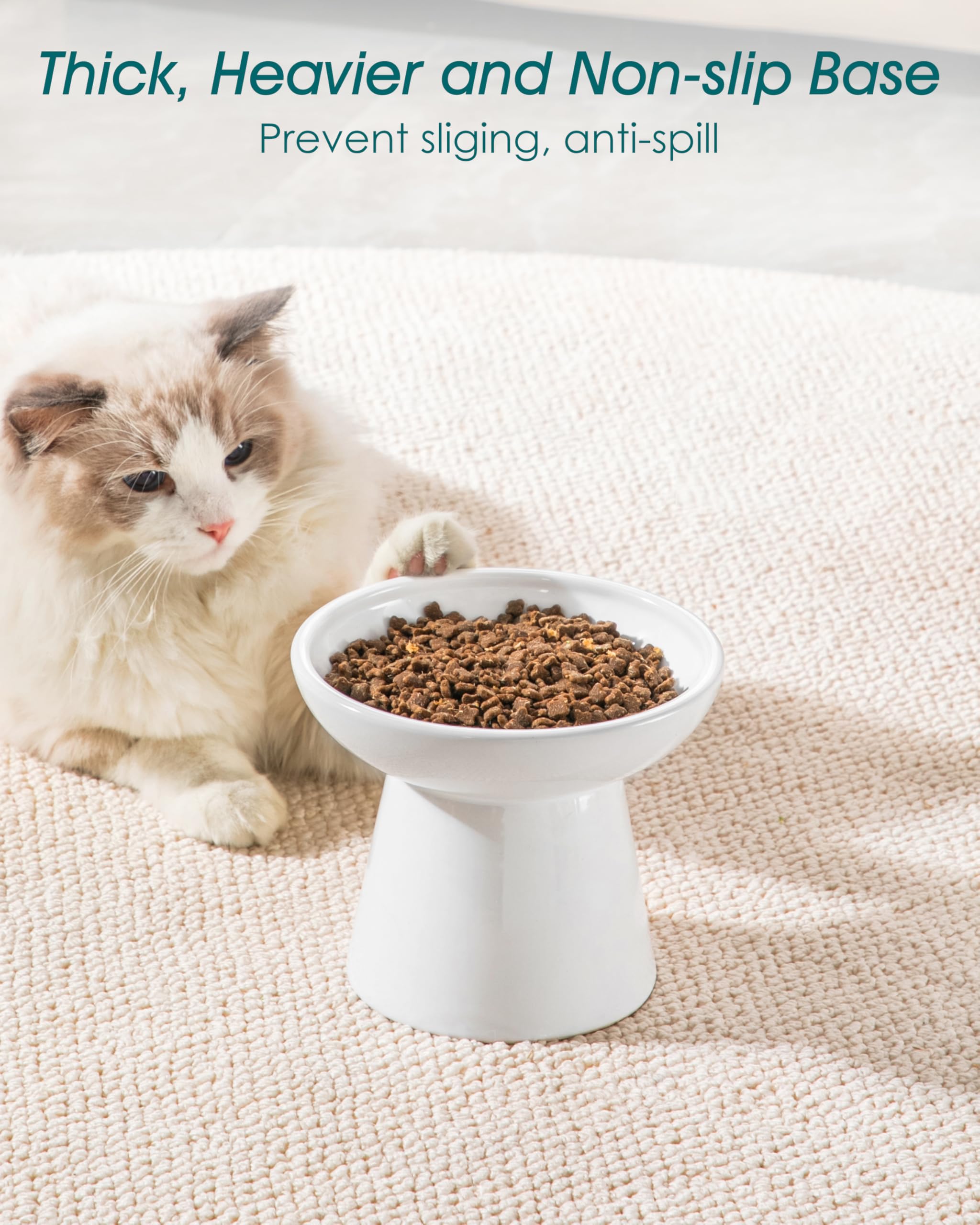 Vancasso elevated cat bowls water bowl—deeper bowl design for steady hydration.