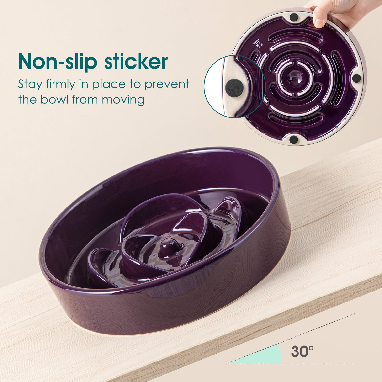 Vancasso non-toxic ceramic surface promotes safe, easy cleaning after meals.