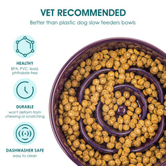 Vancasso ceramic bowl with ridges slows eating while reducing gulping.