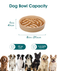 Vancasso slow-feeder-bowl 1.5 cup capacity suits many small to medium dogs.