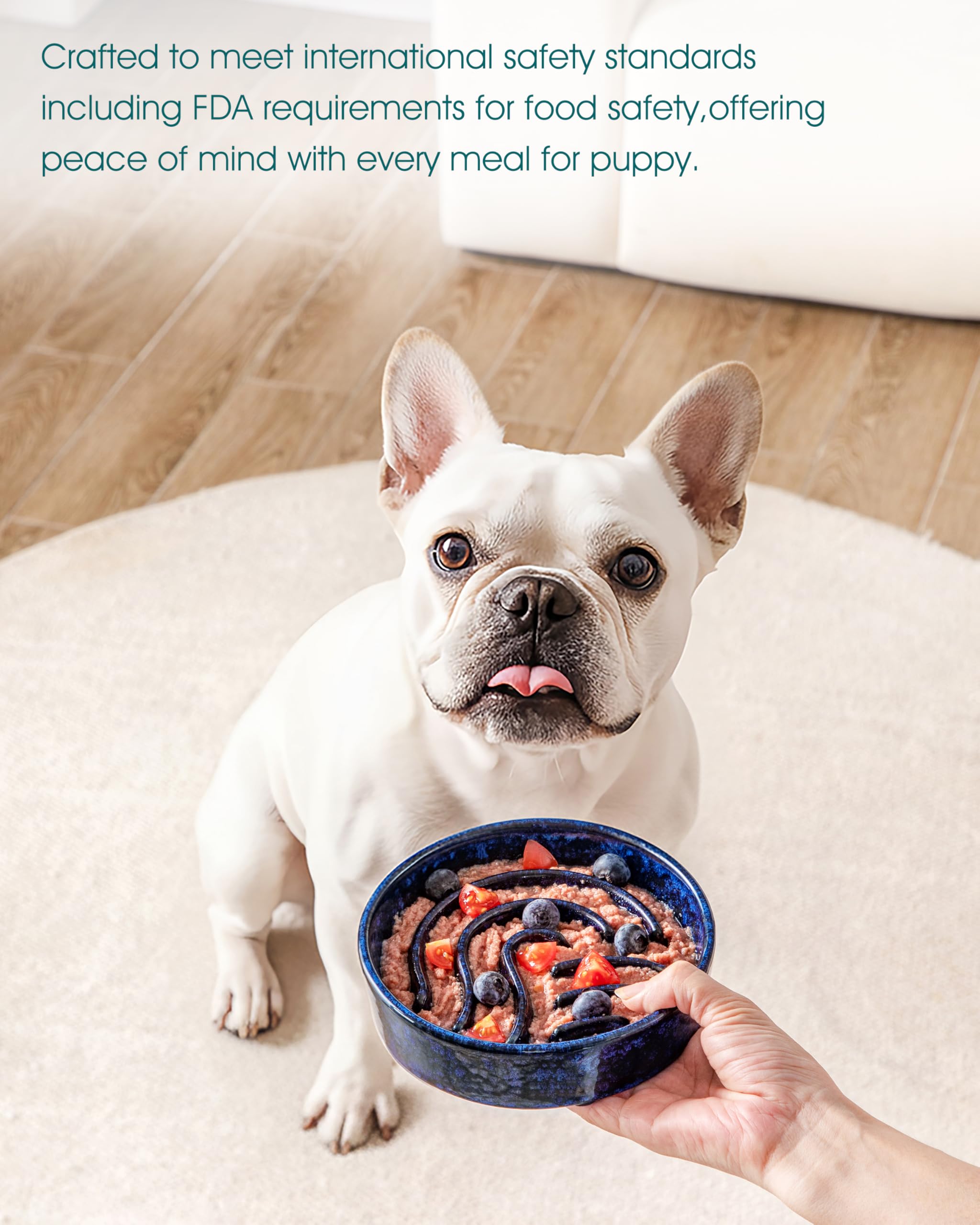 Vancasso slow feeder bowl ceramic material is lead-free and safe