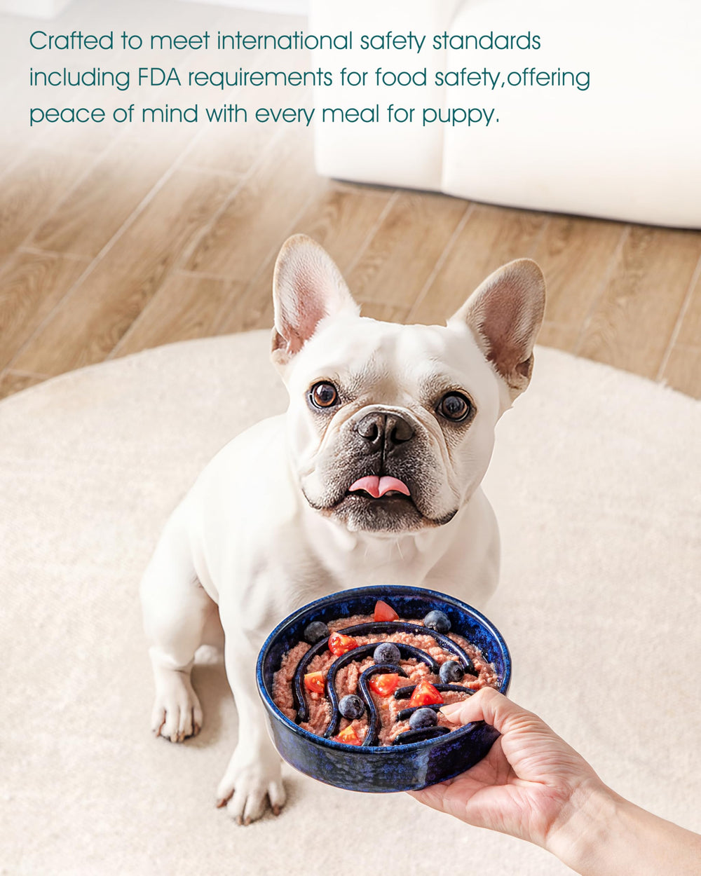 Vancasso slow feeder bowl ceramic material is lead-free and safe