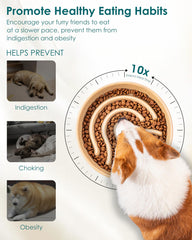 Vancasso slow-feeder-bowl ceramic material offers lead-free, smooth-glazed surface for easy cleaning.