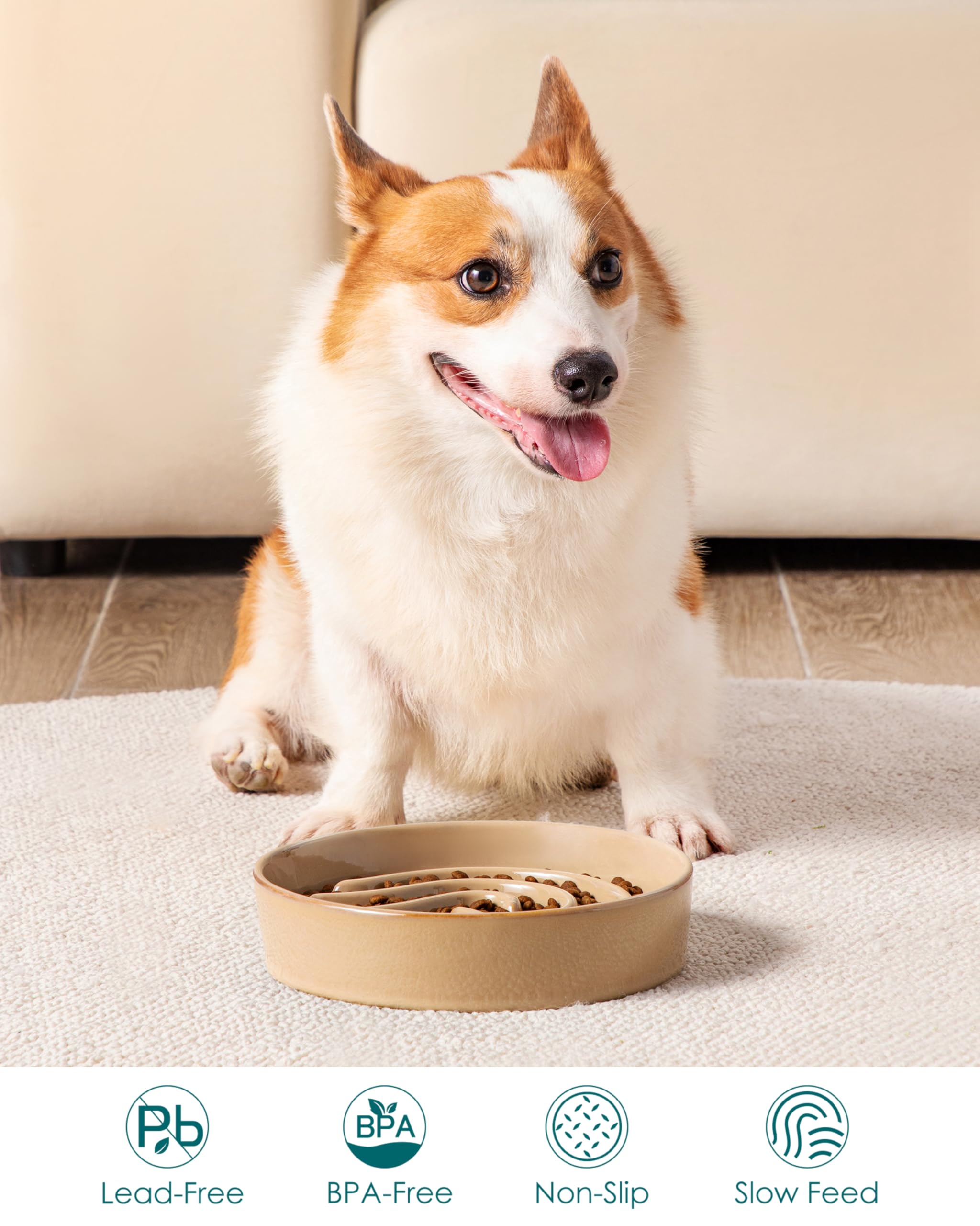 Vancasso slow-feeder-bowl dishwasher-safe keeps cleanup quick after meals.