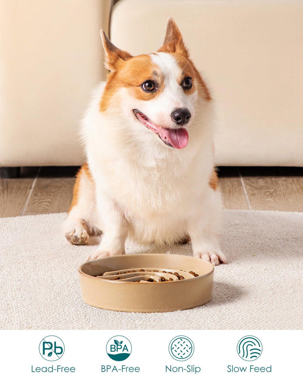 Vancasso slow-feeder-bowl dishwasher-safe keeps cleanup quick after meals.