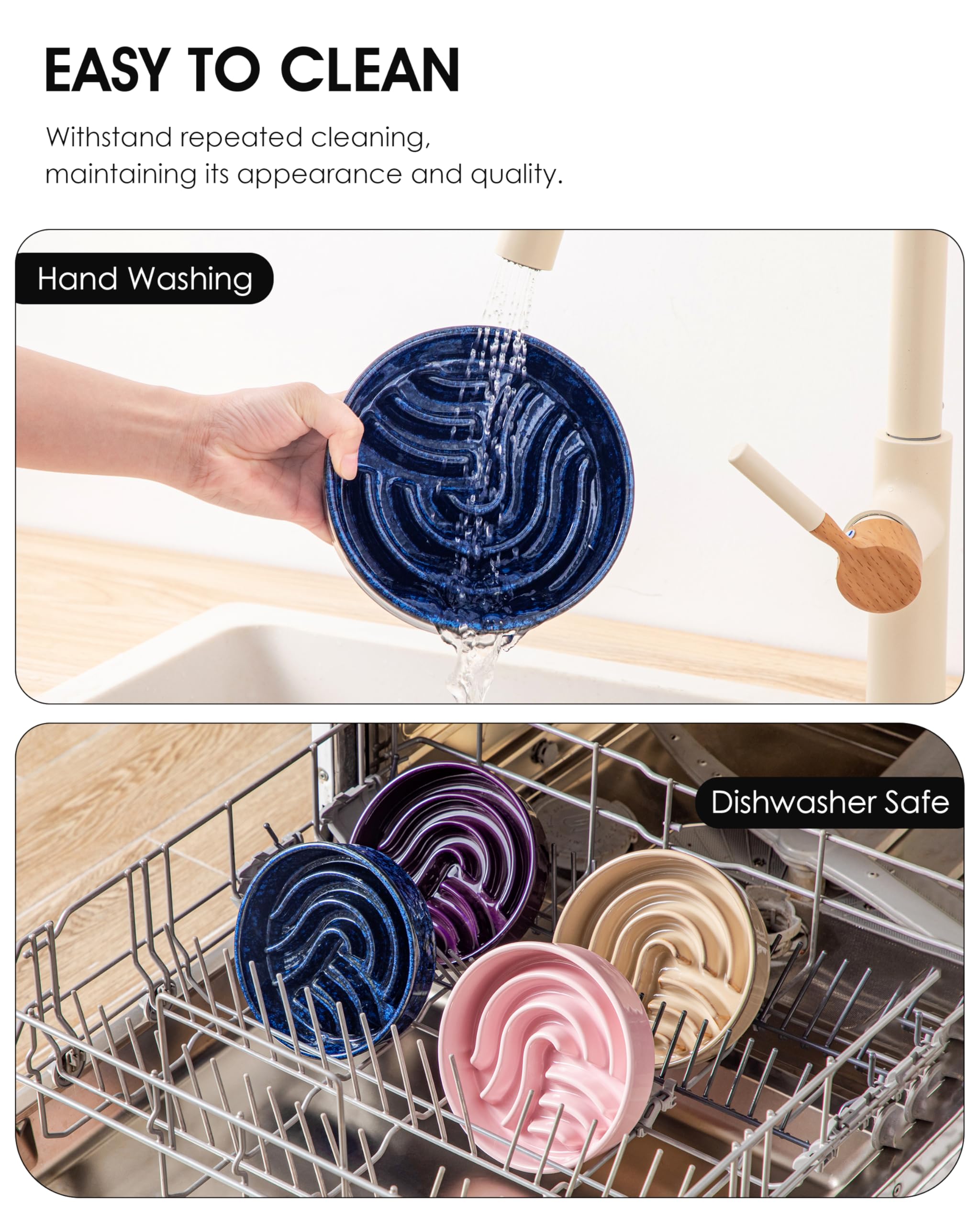 Vancasso slow feeder bowl in use during mealtime showing enrichment