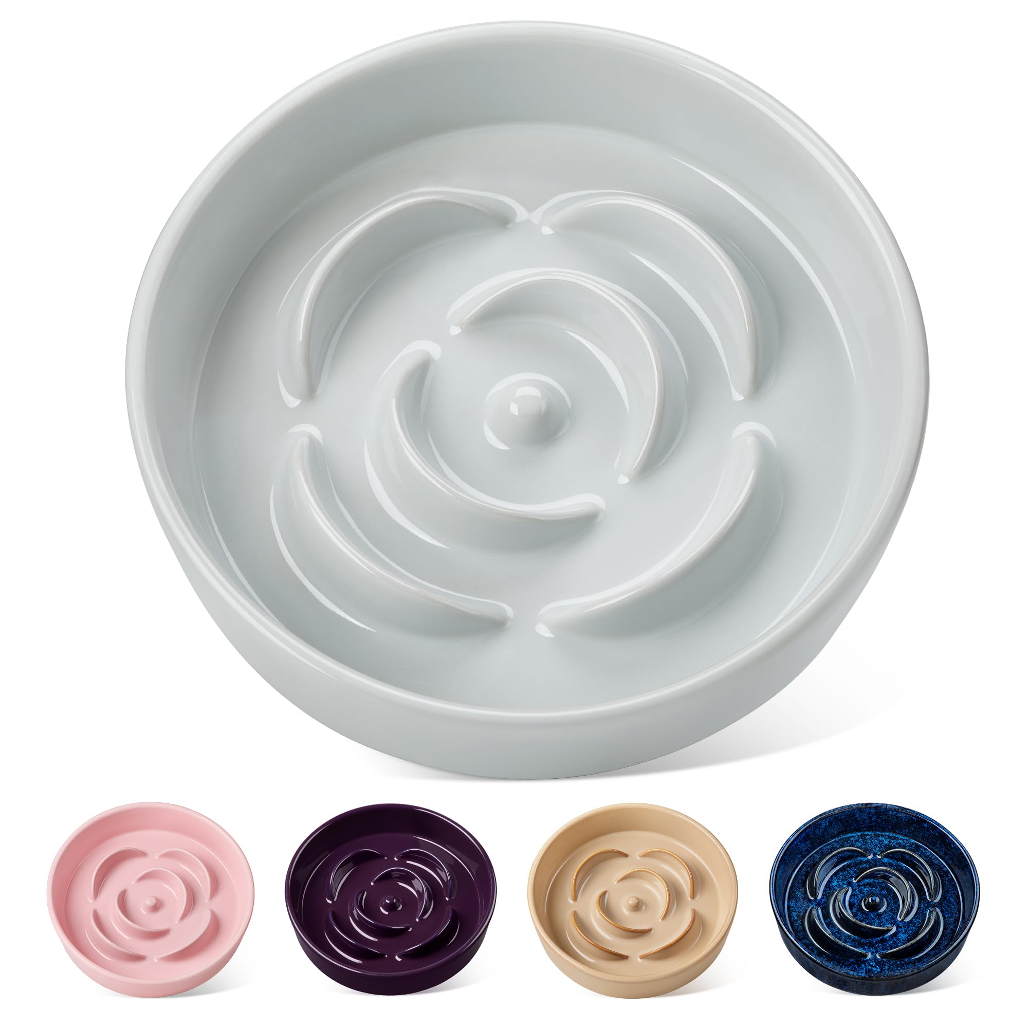 Vancasso slow feeder bowl front view promotes mindful eating for small pets