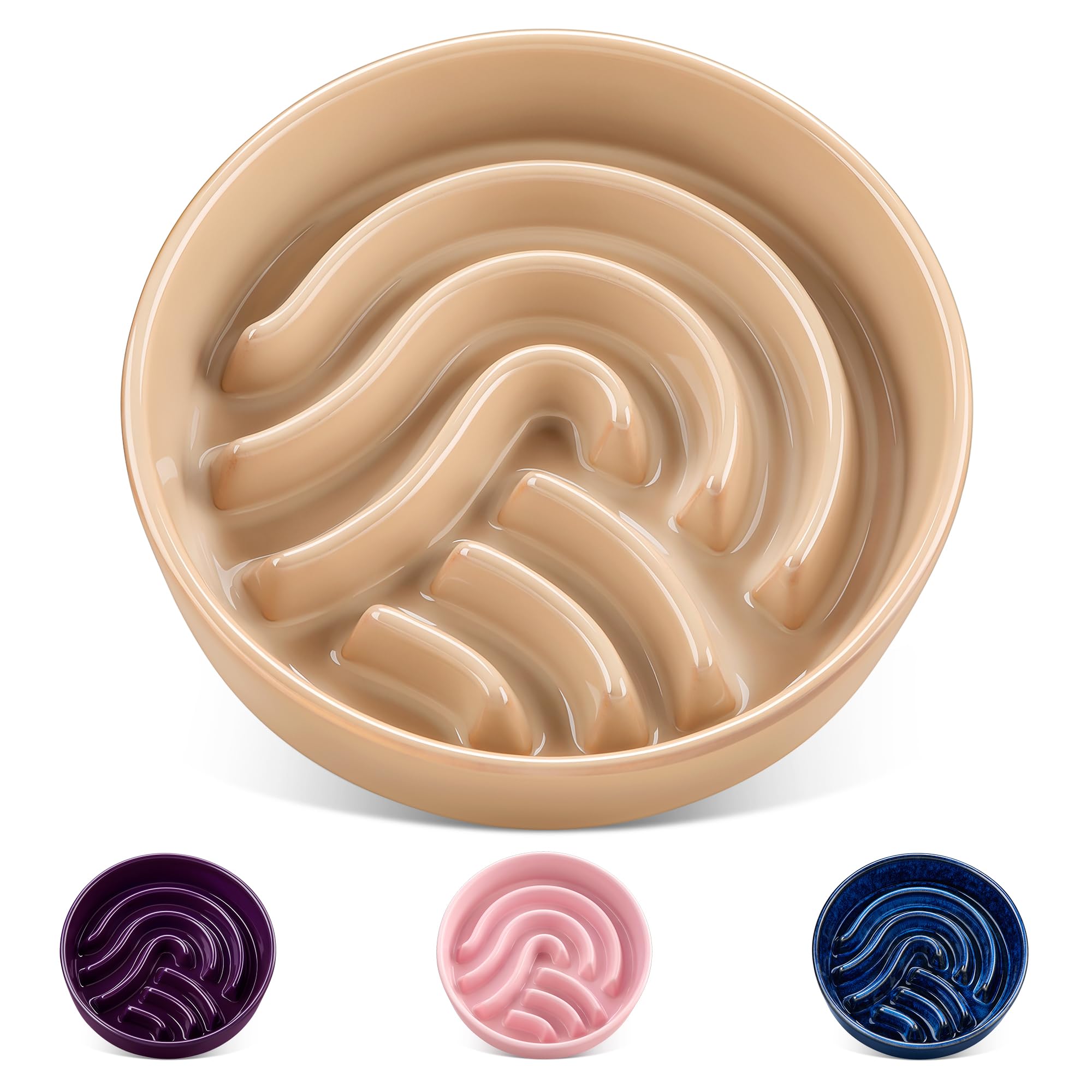 Vancasso slow-feeder-bowl maze-design encourages slower eating and mental engagement.