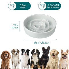 Vancasso slow feeder bowl side view highlights ceramic design and stability