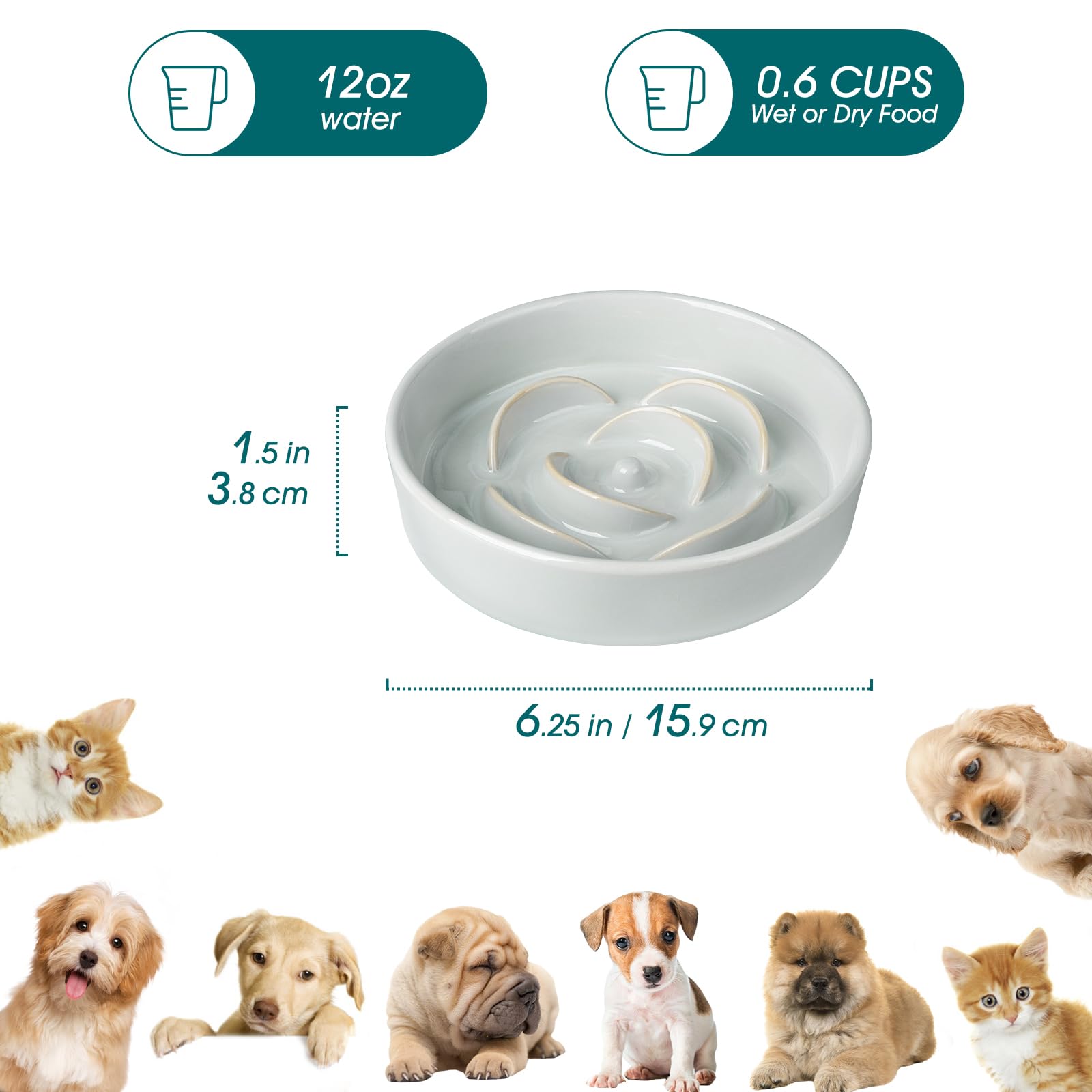 Vancasso slow-feeder bowl designed for Chihuahuas promotes mindful eating.