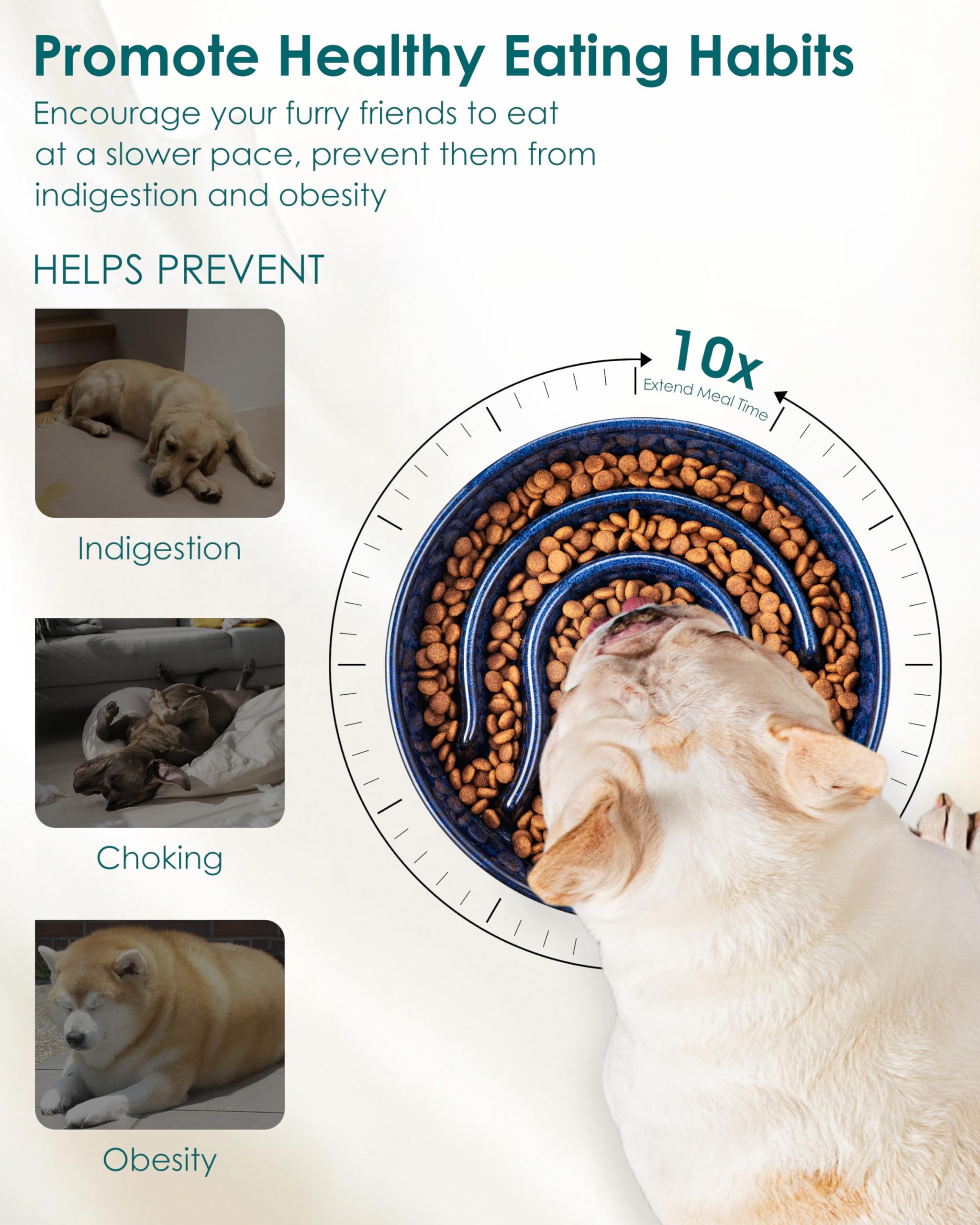 Vancasso slow feeder bowl small size 0-6 cup for tiny breeds