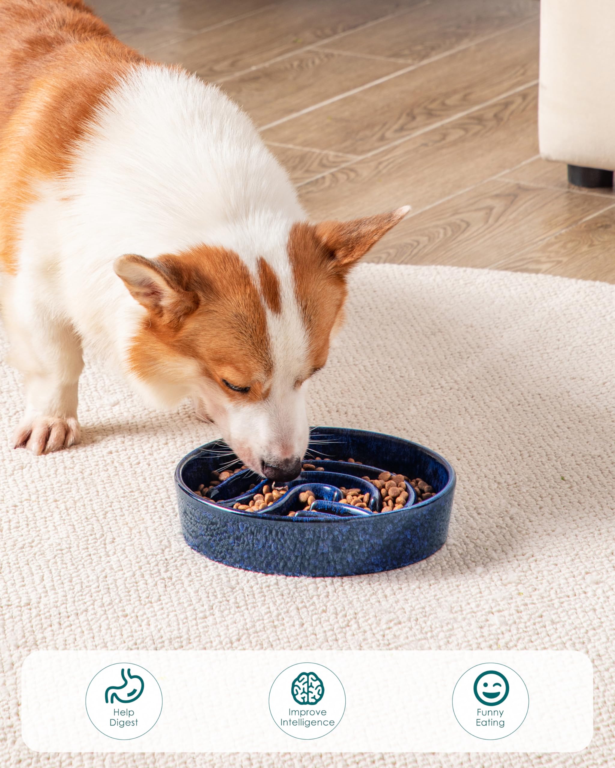 Vancasso weighted ceramic base provides stability for vigorous chewers.