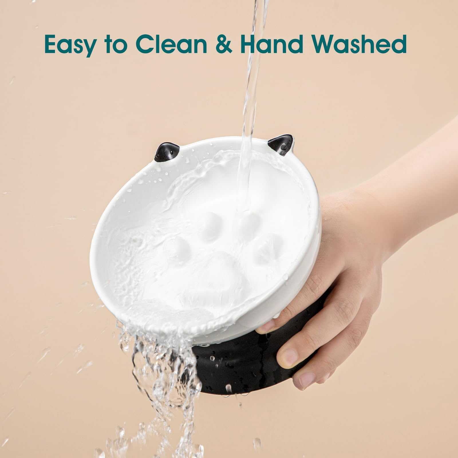 Vancasso glossy black finish fits modern feeding stations.