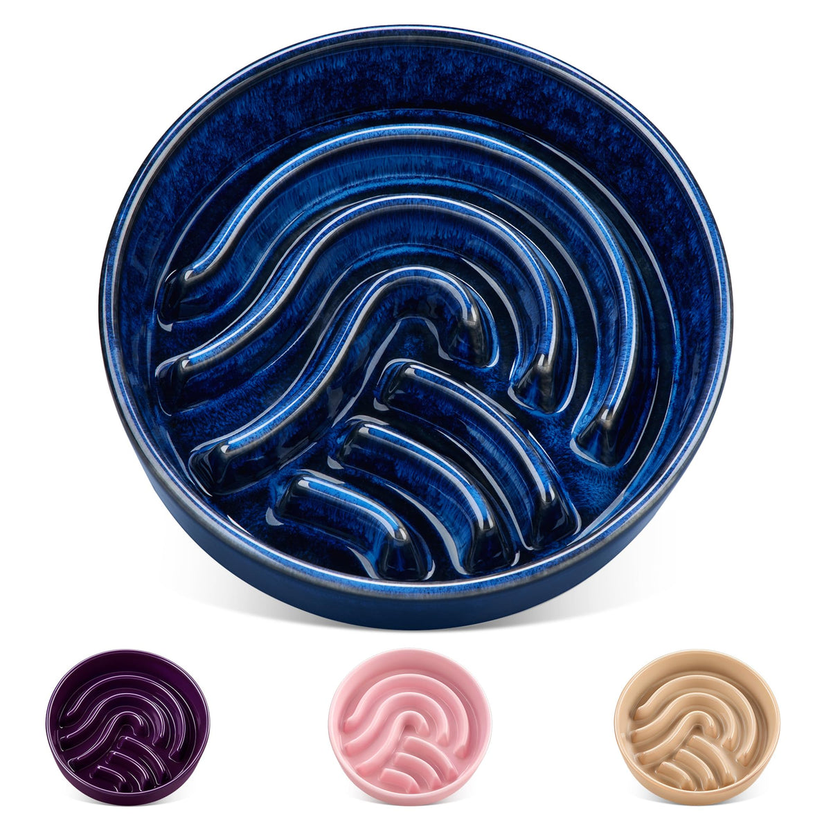 Vancasso slow-feeder dog bowl front view shows a stable, spill-resistant design for busy mealtimes.