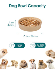 Vancasso slow feeder maze design image highlights puzzle-style feeding that engages dogs.