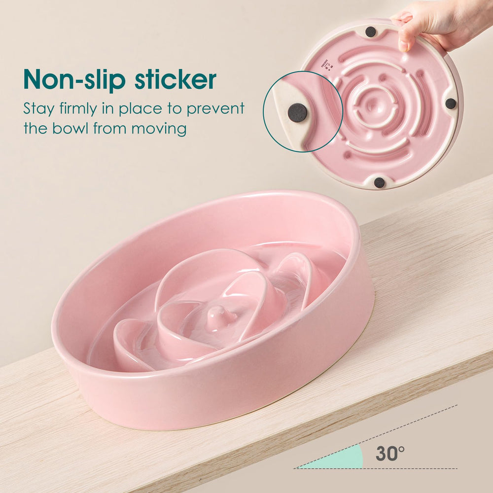 Vancasso pink bowl weighs 2.4 lb for reduced tipping