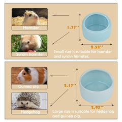 VanEnjoy ceramic hamster bowl blue, stable no-spill design keeps the cage tidy.