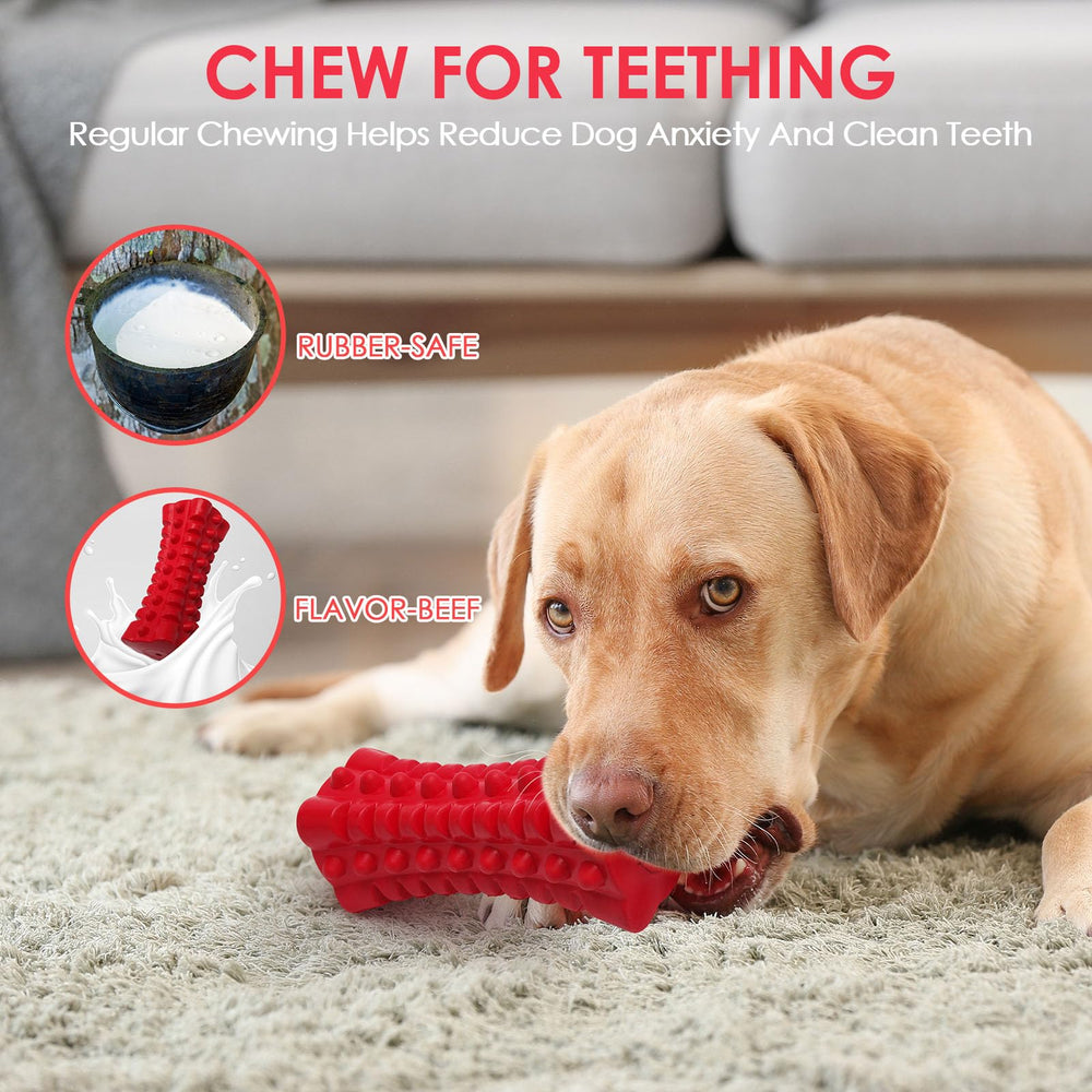 VANFINE Indestructible Squeaky Dog Toy textured surface aids teeth-cleaning