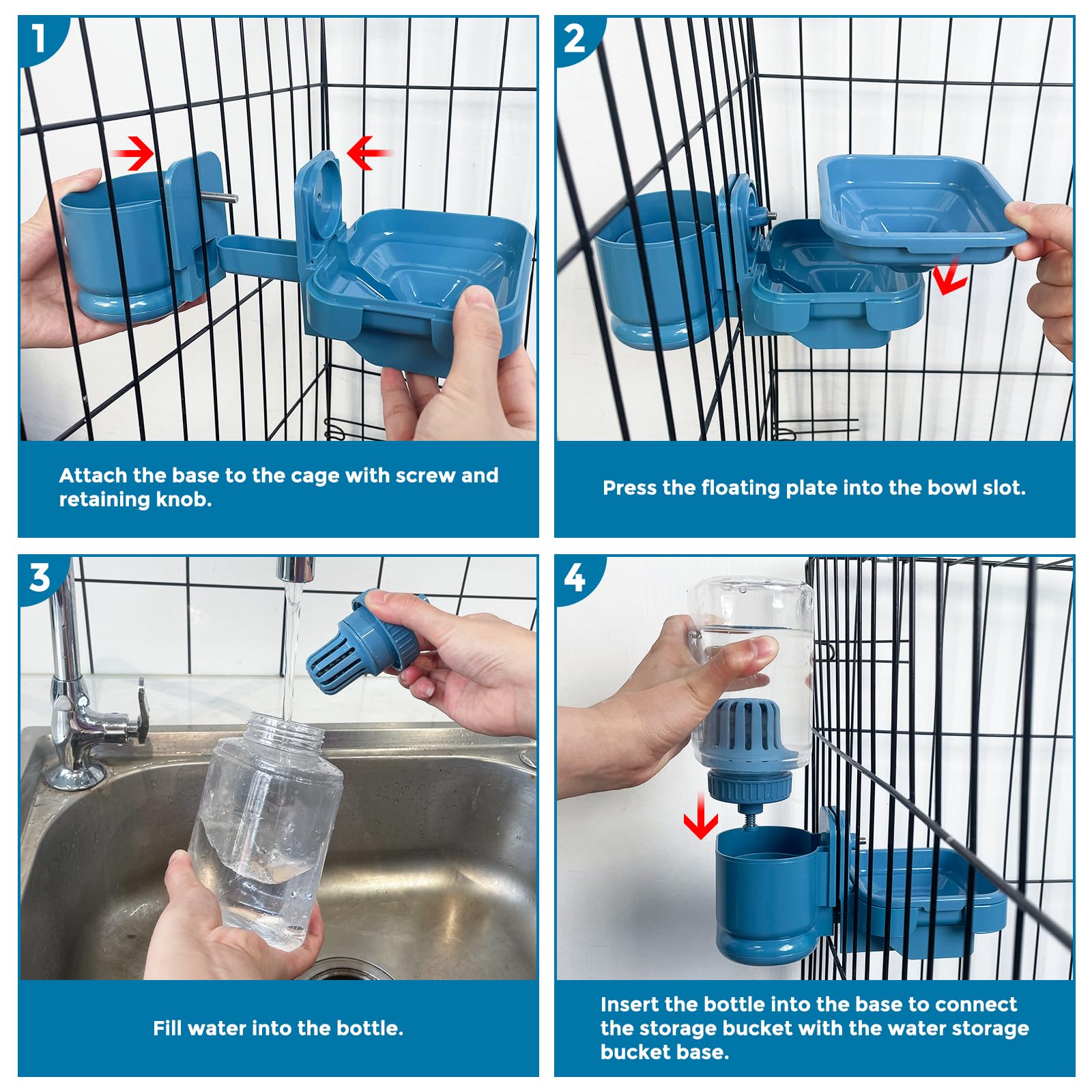 Vannon blue compact design fits small dogs, cats, rabbits comfortably.