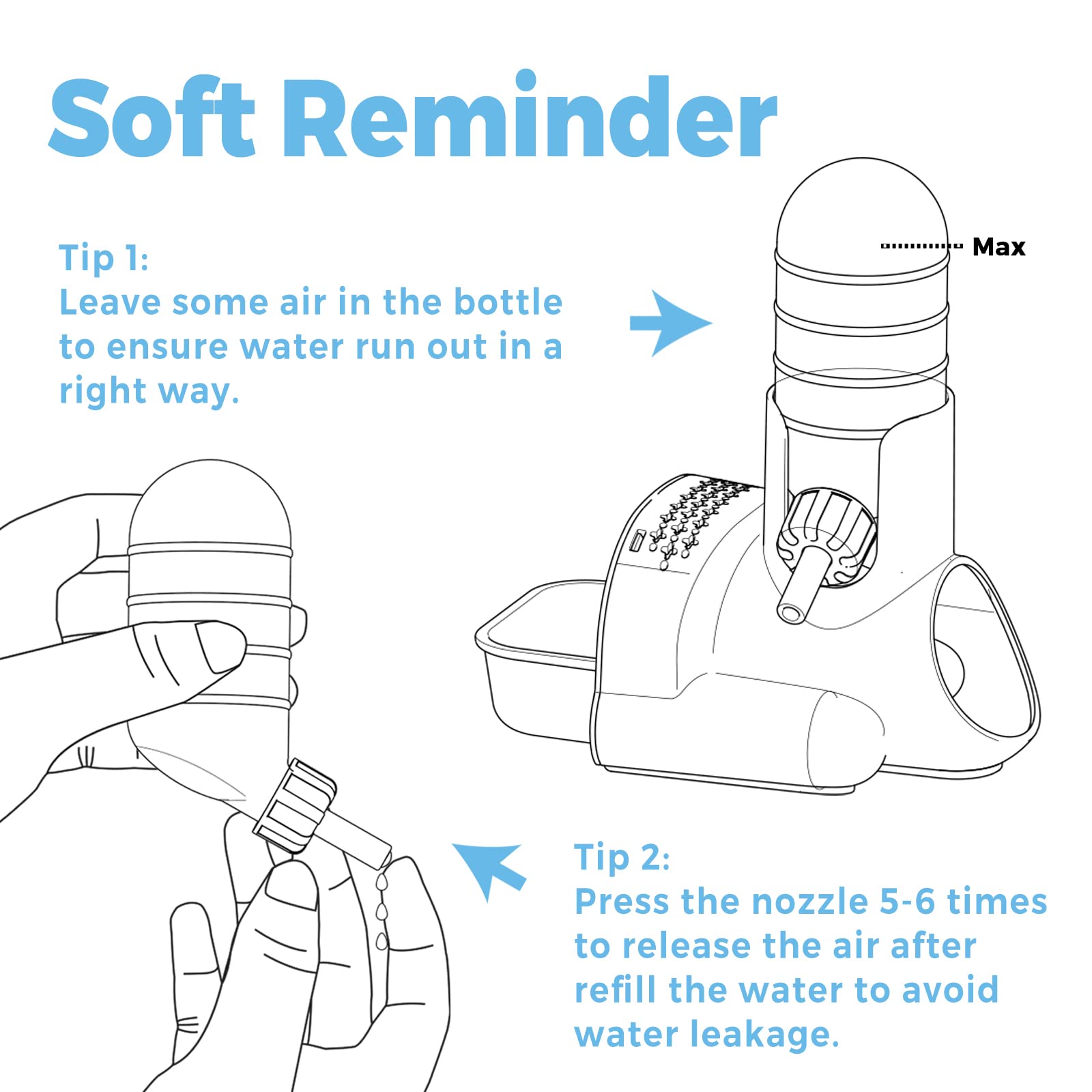 Vannon compact small-animal water bottle fits tight habitats.