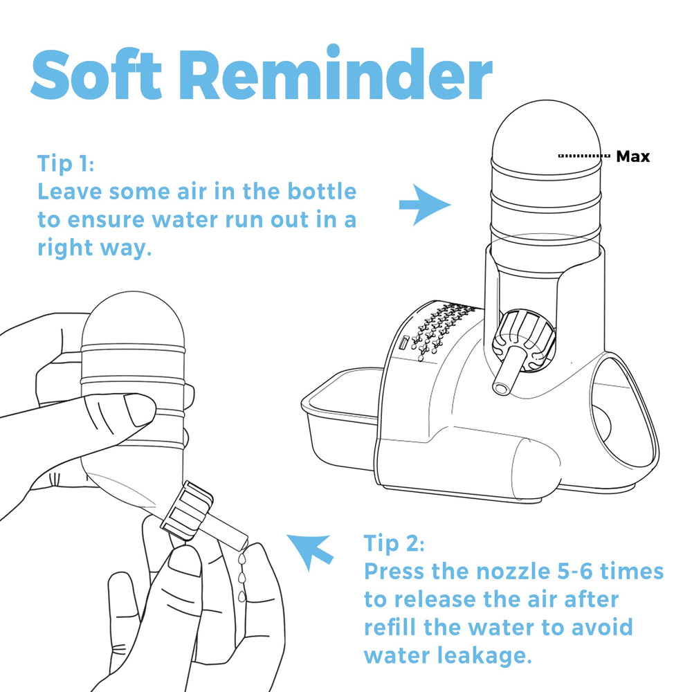 Vannon compact small-animal water bottle fits tight habitats.