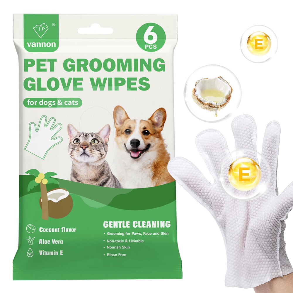 Vannon extra thick pet wipes glove-use for easy grooming and quick cleanups