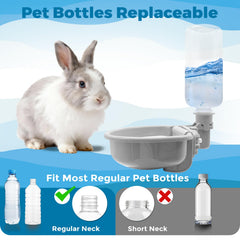 Vannon gravity water bottle dispenser mounted for small animals with steady water supply