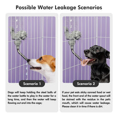 Vannon water dispenser mounted in cage for crate-friendly hydration