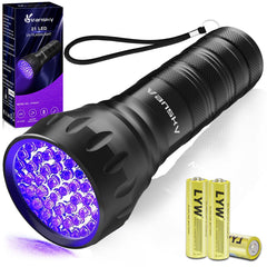 Vansky black light flashlight 395nm detects hidden stains on carpets and upholstery.