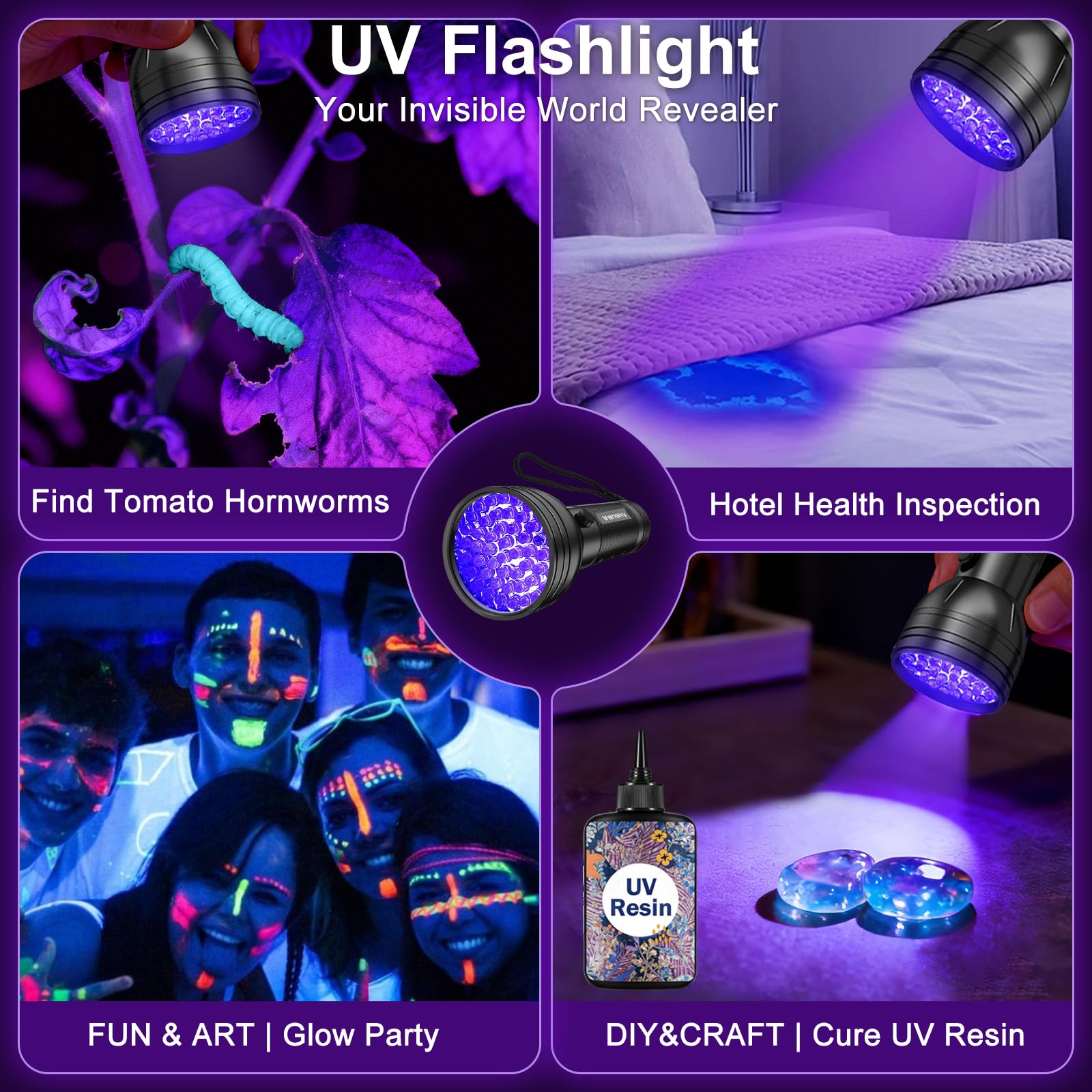Vansky UV flashlight helps locate scorpions and minerals outdoors.