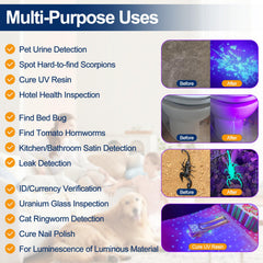 Vansky UV flashlight highlights dog and cat urine in dim light