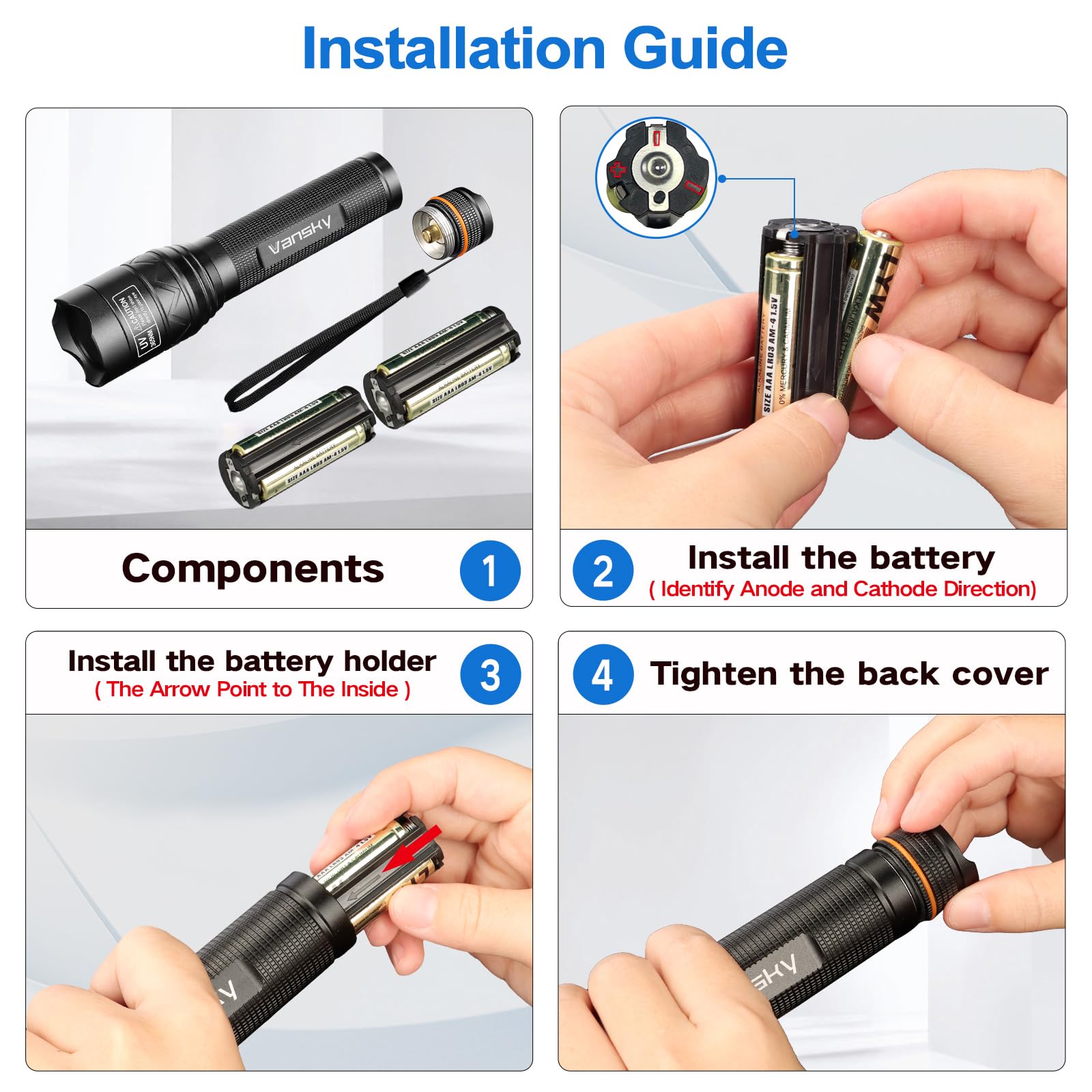 Vansky X7 Pro UV flashlight helps currency and ID verification with UV glow.
