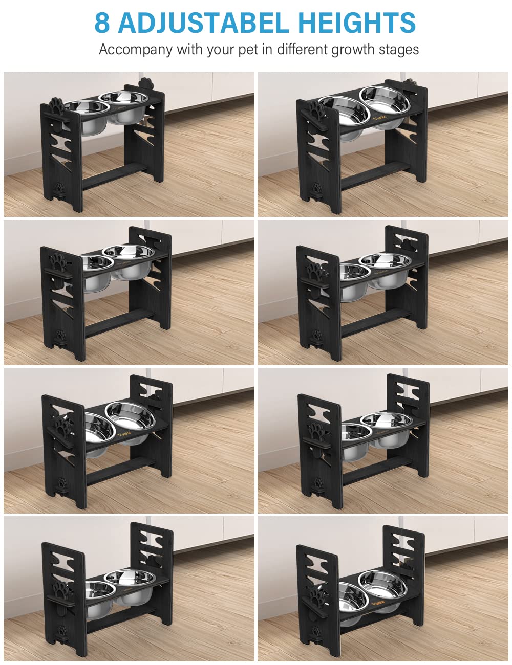 Vantic Elevated Dog Bowls foldable design supports compact storage and portability.