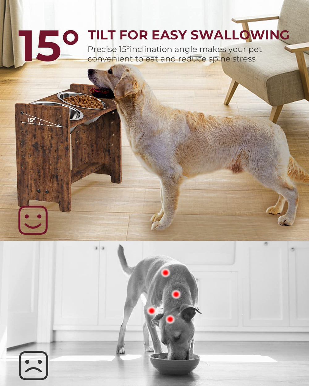 Vantic height settings show range for large dogs