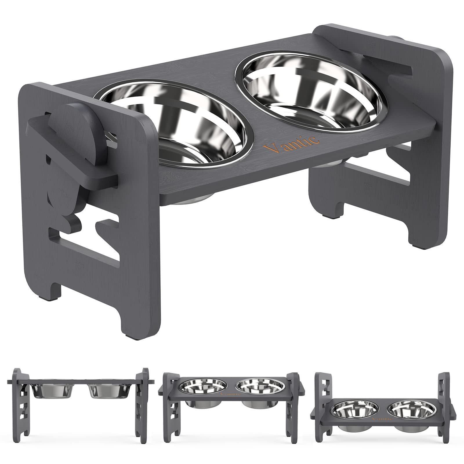 Vantic Elevated Bowls stand assembly enables quick setup for feeding.