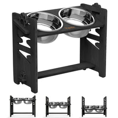 Vantic Elevated Dog Bowls stand with adjustable height for growing large dogs, improving feeding posture.