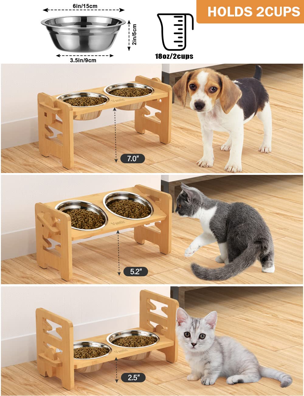 Vantic 15-degree tilt platform supports natural feeding posture and comfort