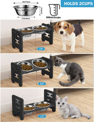 Vantic elevated dog bowls tilt platform supports comfortable feeding posture.